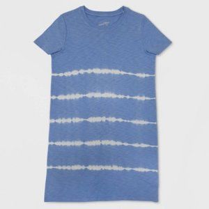 Blue Tie Dye T-shirt Dress